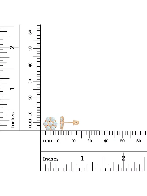 Серьги с круглыми цветами из белого опала, выполненные из стерлингового серебра (также из — изображение 3 из 3
