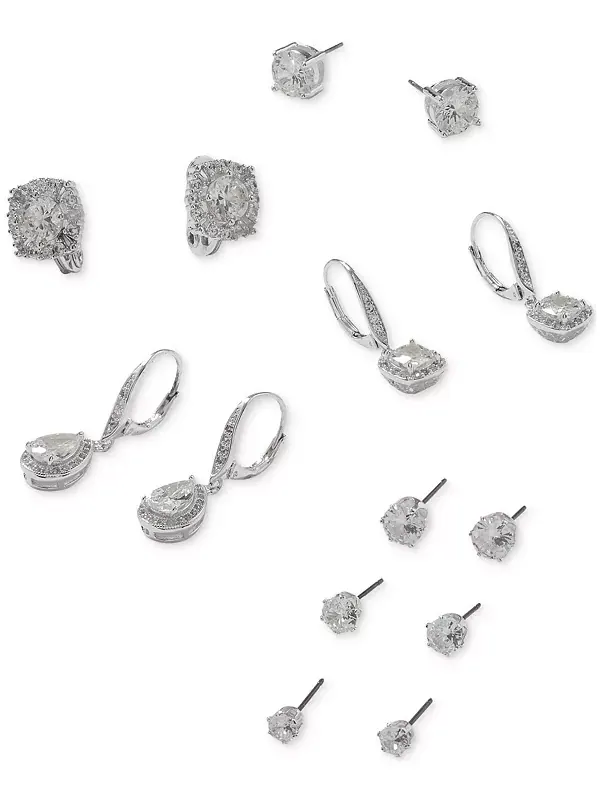Серьги-Гвоздики с кристаллами 8 мм Anne Klein — изображение 2 из 3, оттенок золото
