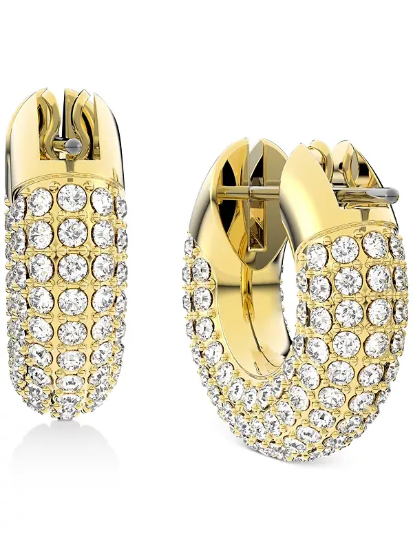 Серьги-Кольца Dextera с золотистым паве из кристаллов, 0,62 дюйма Swarovski — изображение 2 из 3, оттенок золотистый