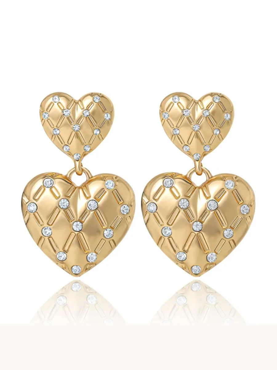 Серьги-подвески в виде двойного сердца Juicy Couture — прозрачный