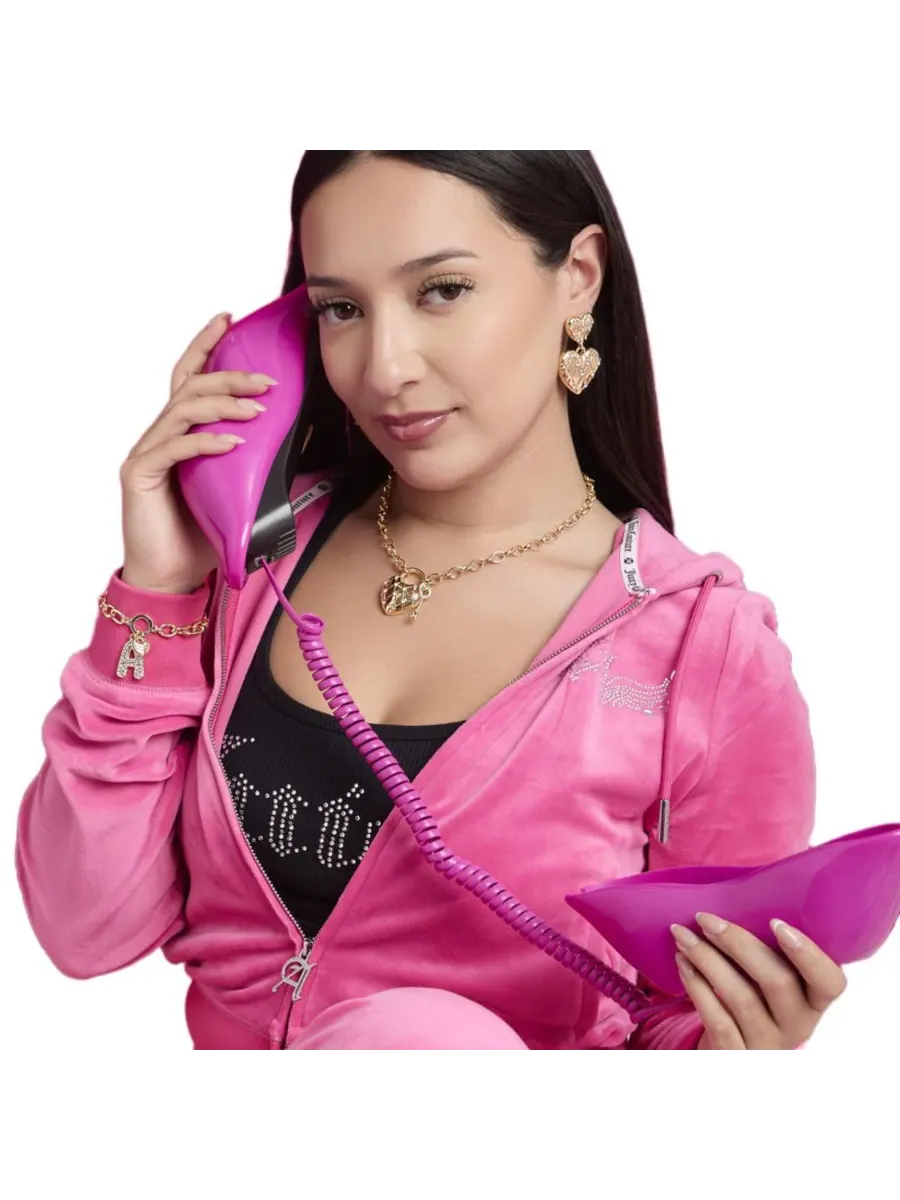 Серьги-подвески в виде двойного сердца Juicy Couture — изображение 2 из 7, оттенок золотистый/прозрачный