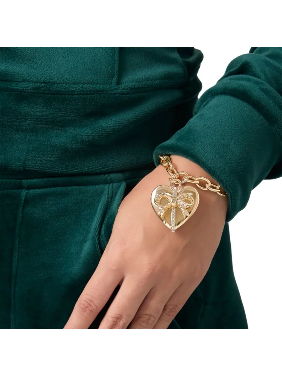 Серьги-подвески в виде двойного сердца Juicy Couture — изображение 4 из 7, оттенок золотистый/прозрачный
