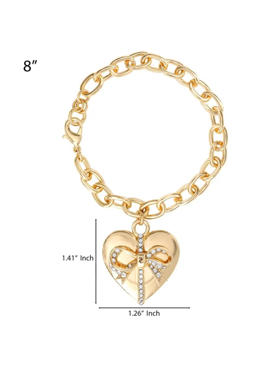 Серьги-подвески в виде двойного сердца Juicy Couture — изображение 5 из 7, оттенок золотистый/прозрачный