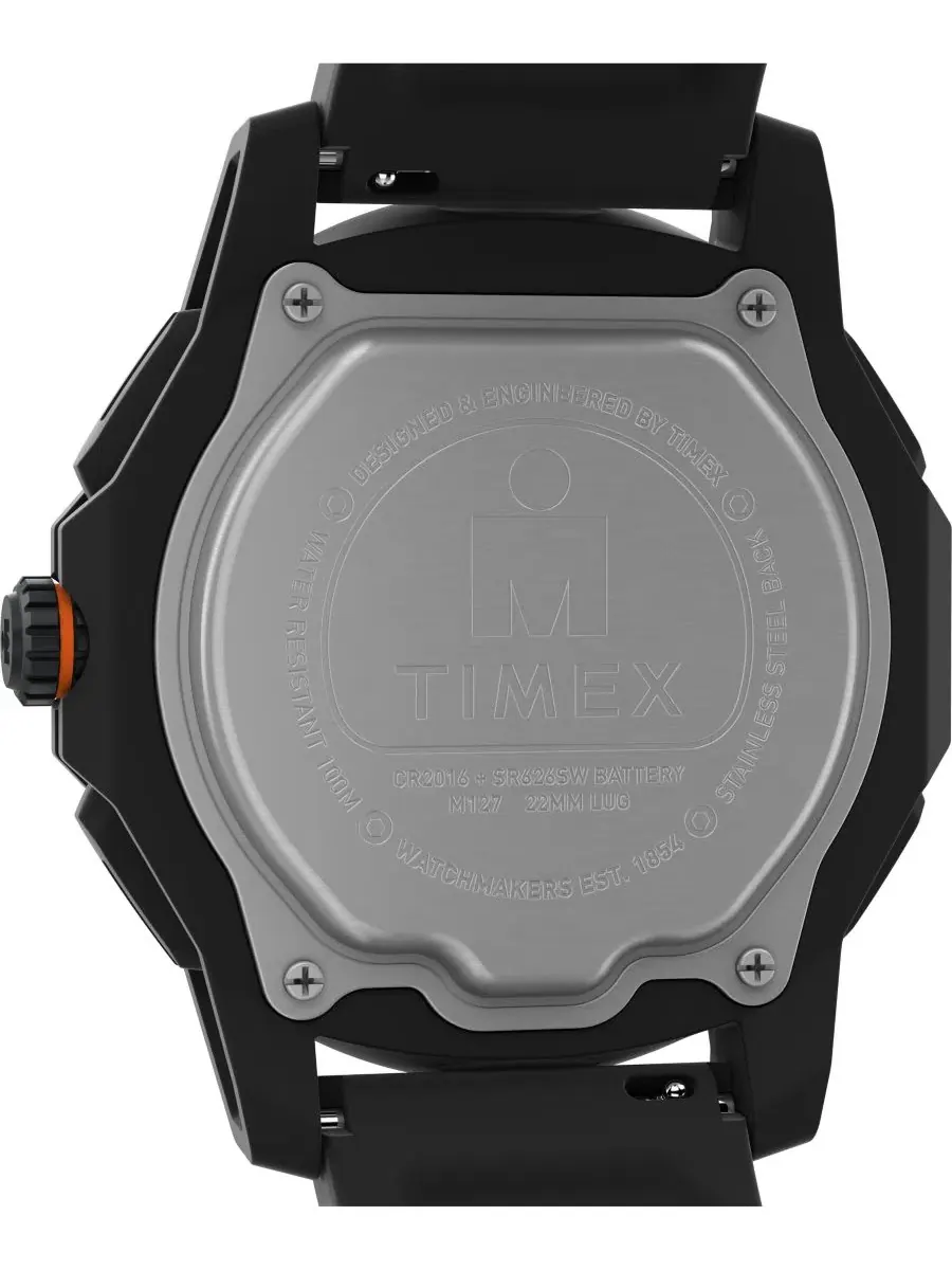 Мужские цифровые часы с черным полиуретановым ремешком, 47 мм Timex — изображение 4 из 9, оттенок черный