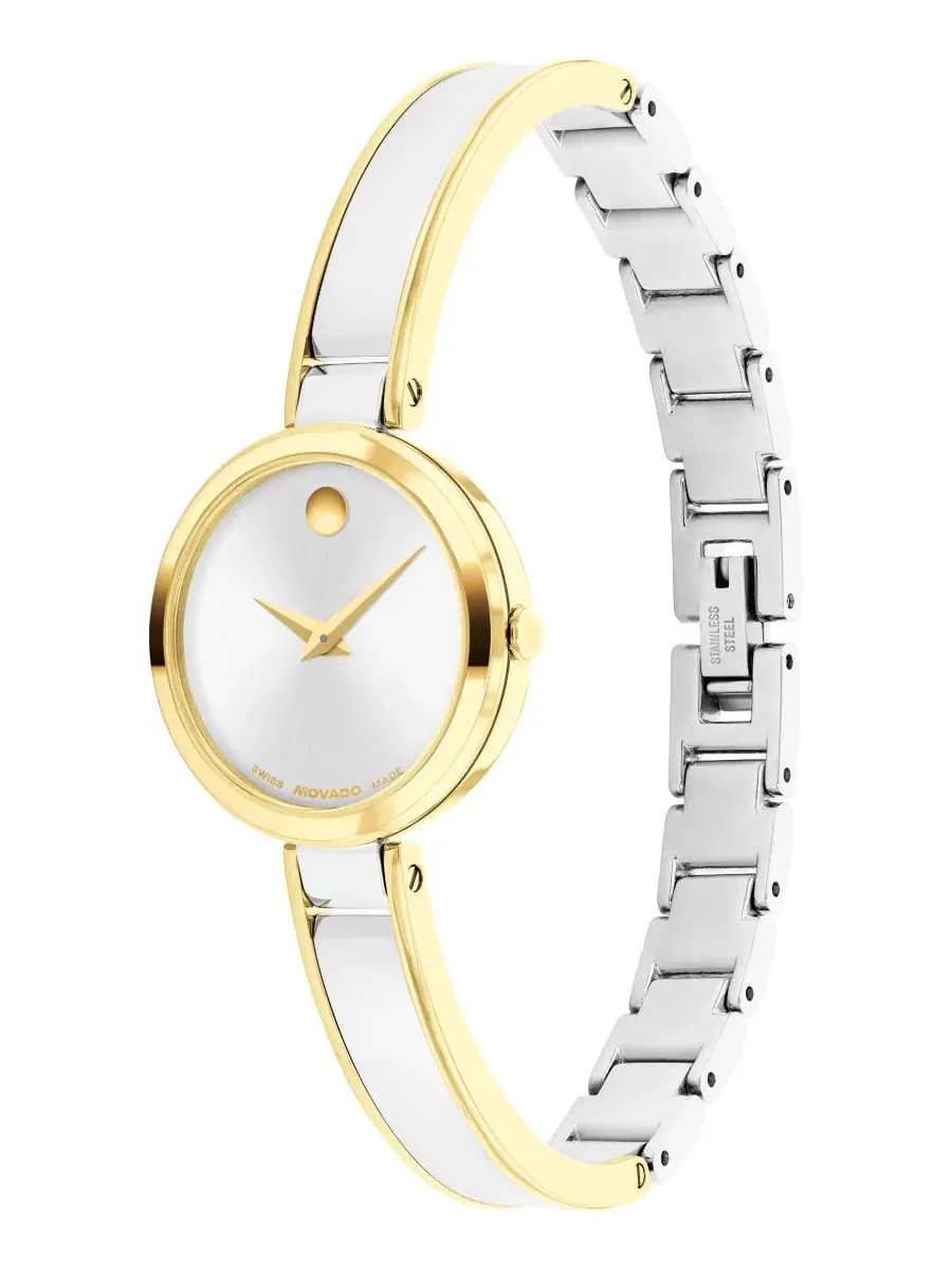 Женские часы Moda Swiss Quartz Stainless Steel Light Yellow PVD Steel Watch Movado — изображение 2 из 3, оттенок мульти