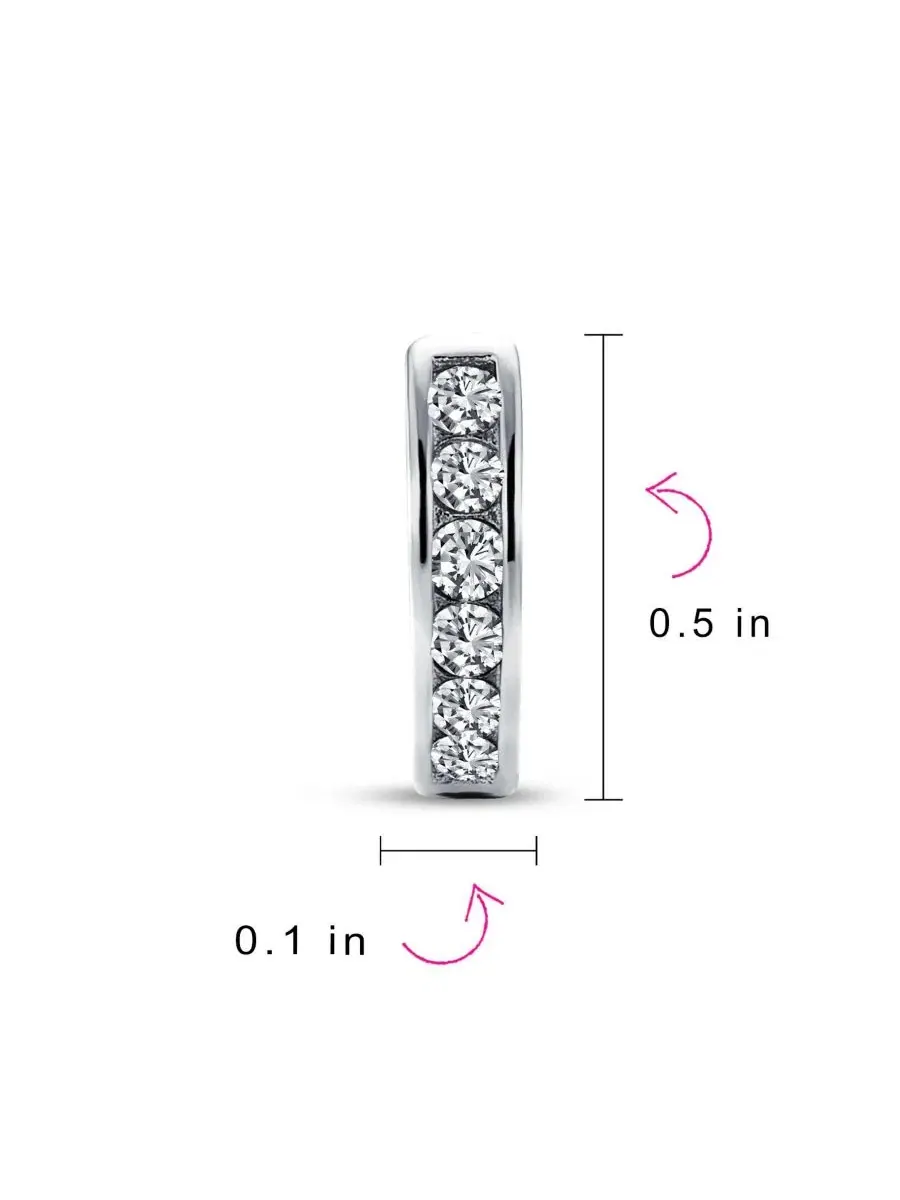 Серьги-конго из стерлингового серебра с фианитами, модель Tiny CZ Channel Set Bling Jewelry — изображение 4 из 4
