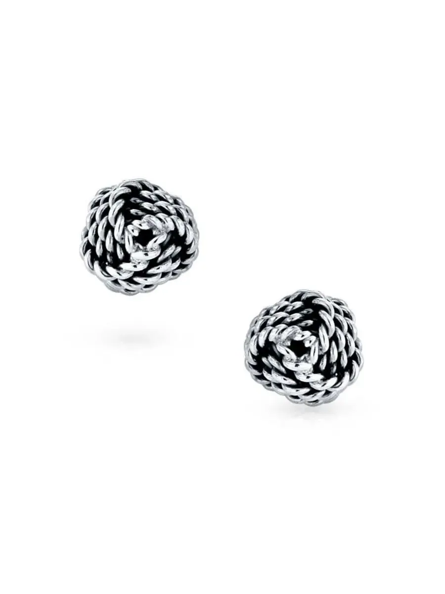 Запонки с узлом любви из стерлингового серебра Bling Jewelry — изображение 2 из 3, оттенок черный