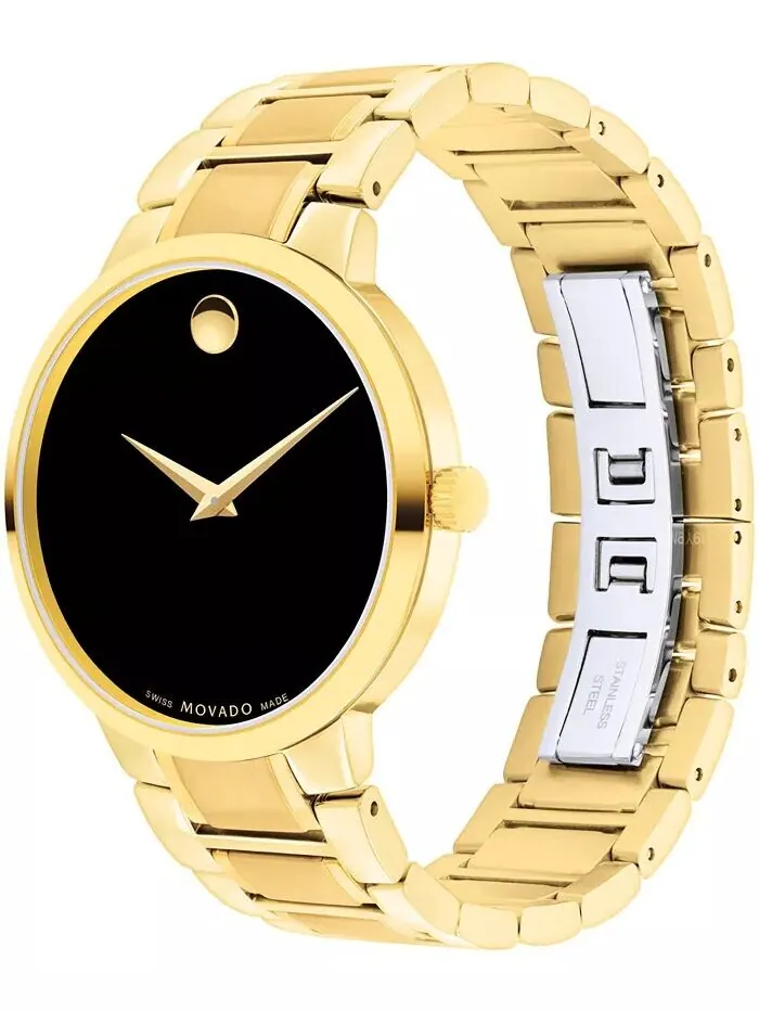 Мужские портфолио швейцарские кварцевые желтые часы с пвд, 40 мм Movado — изображение 2 из 3, оттенок золотистый
