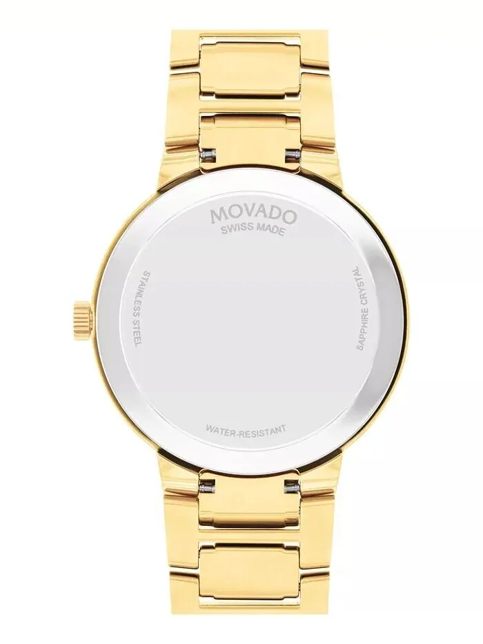 Мужские портфолио швейцарские кварцевые желтые часы с пвд, 40 мм Movado — изображение 3 из 3, оттенок золотистый