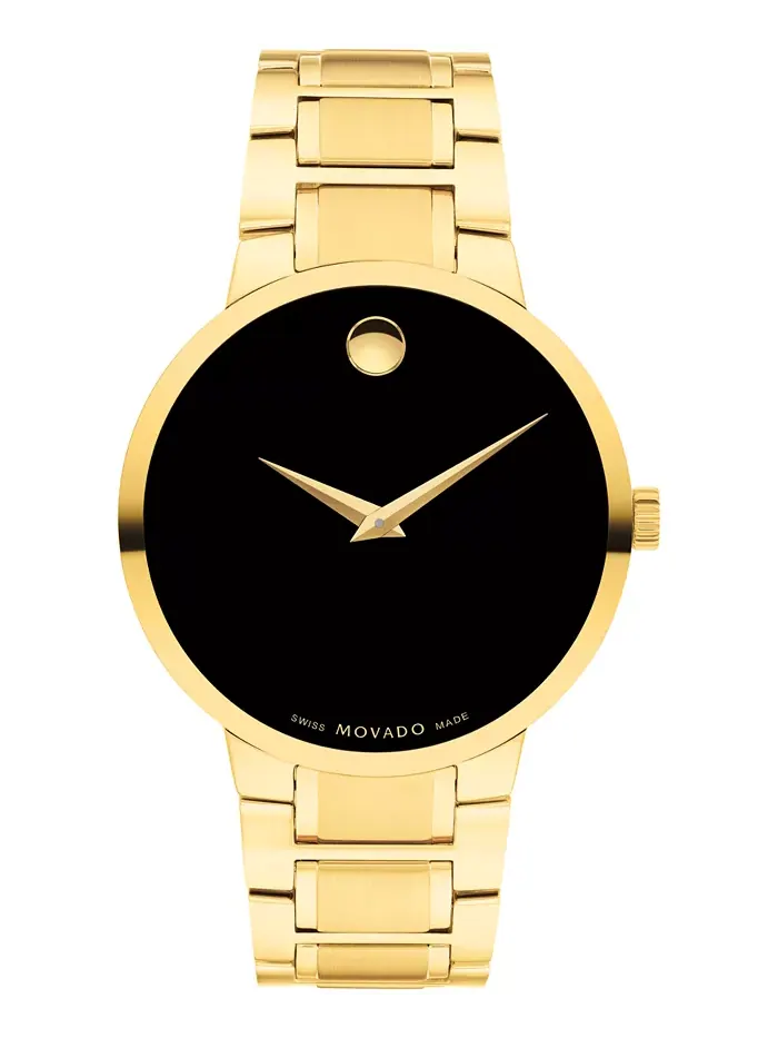 Мужские часы Portfolio Swiss Quartz с желтым PVD-покрытием, 40 мм Movado — без цвета
