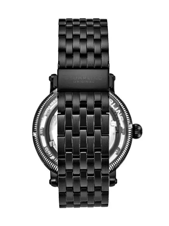 Оригинальная модель 3922 мужские скелетонные автоматические часы со стальным браслетом Stuhrling — изображение 2 из 3