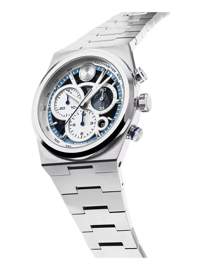 Мужские часы Bold Quest Swiss Quartz Chrono из нержавеющей стали, 40 мм Movado — изображение 2 из 3