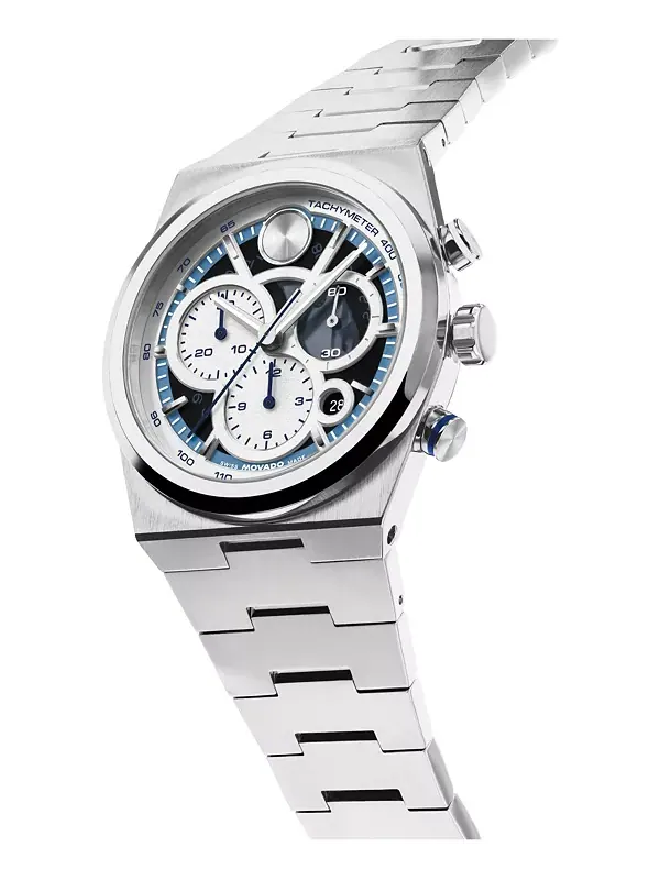 Мужские часы Bold Quest Swiss Quart Chrono из нержавеющей стали, 40 мм Movado — изображение 2 из 3, оттенок серебристый