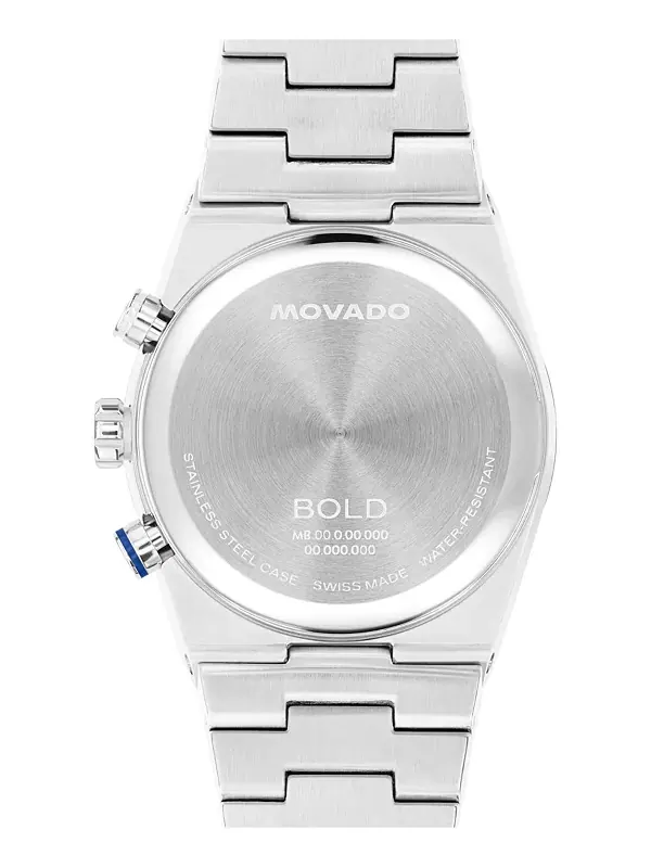 Мужские часы Bold Quest Swiss Quart Chrono из нержавеющей стали, 40 мм Movado — изображение 3 из 3, оттенок серебристый
