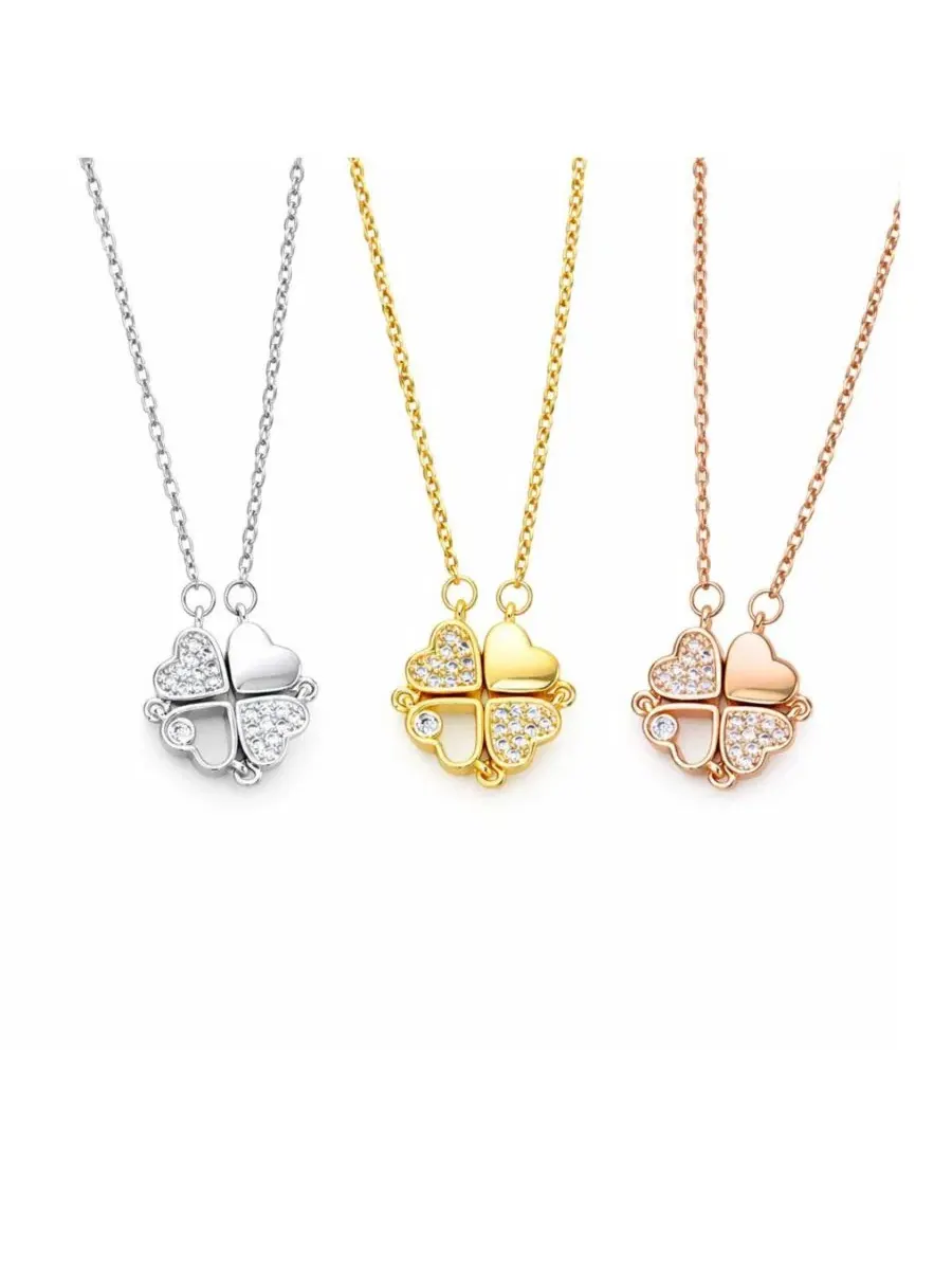 Кулон в виде клевера на цепочке Rebl Jewelry — изображение 3 из 4, оттенок розовый золотистый