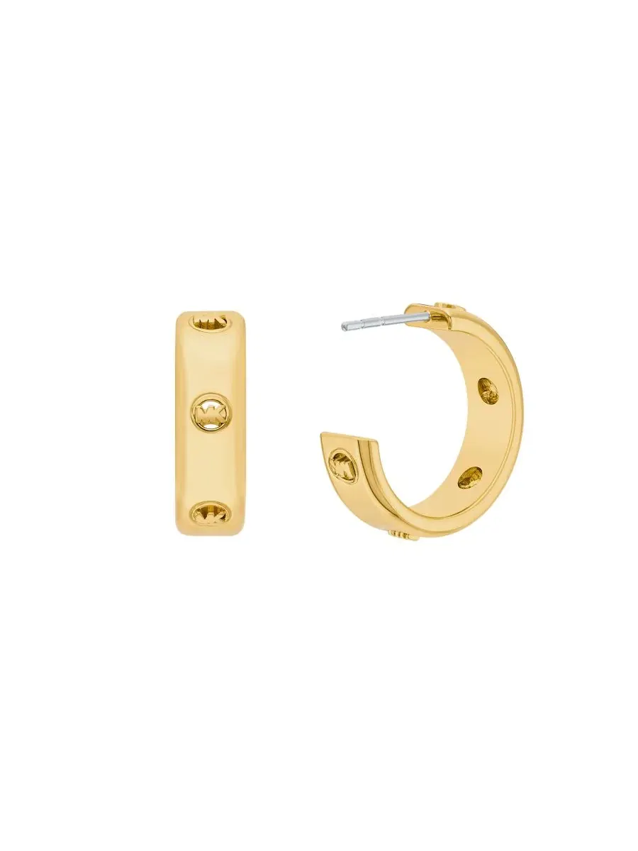 Серьги-кольца с логотипом Michael Kors — изображение 2 из 3, оттенок золото