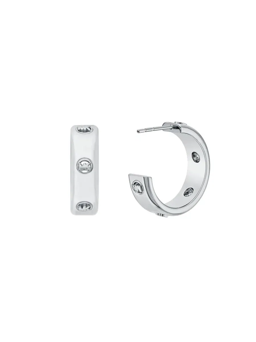 Серьги-кольца с логотипом Michael Kors — изображение 2 из 3, оттенок серебряный