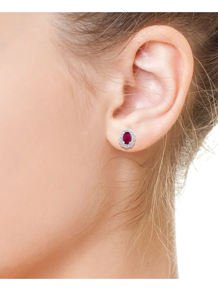 Серьги с сапфирами (1 — изображение 3 из 4, оттенок белый золотистый
