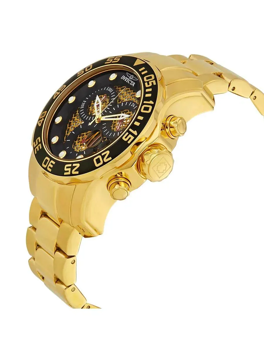 Мужские кварцевые часы-хронограф Pro Diver 19837 с циферблатом Invicta — изображение 2 из 3, оттенок золото
