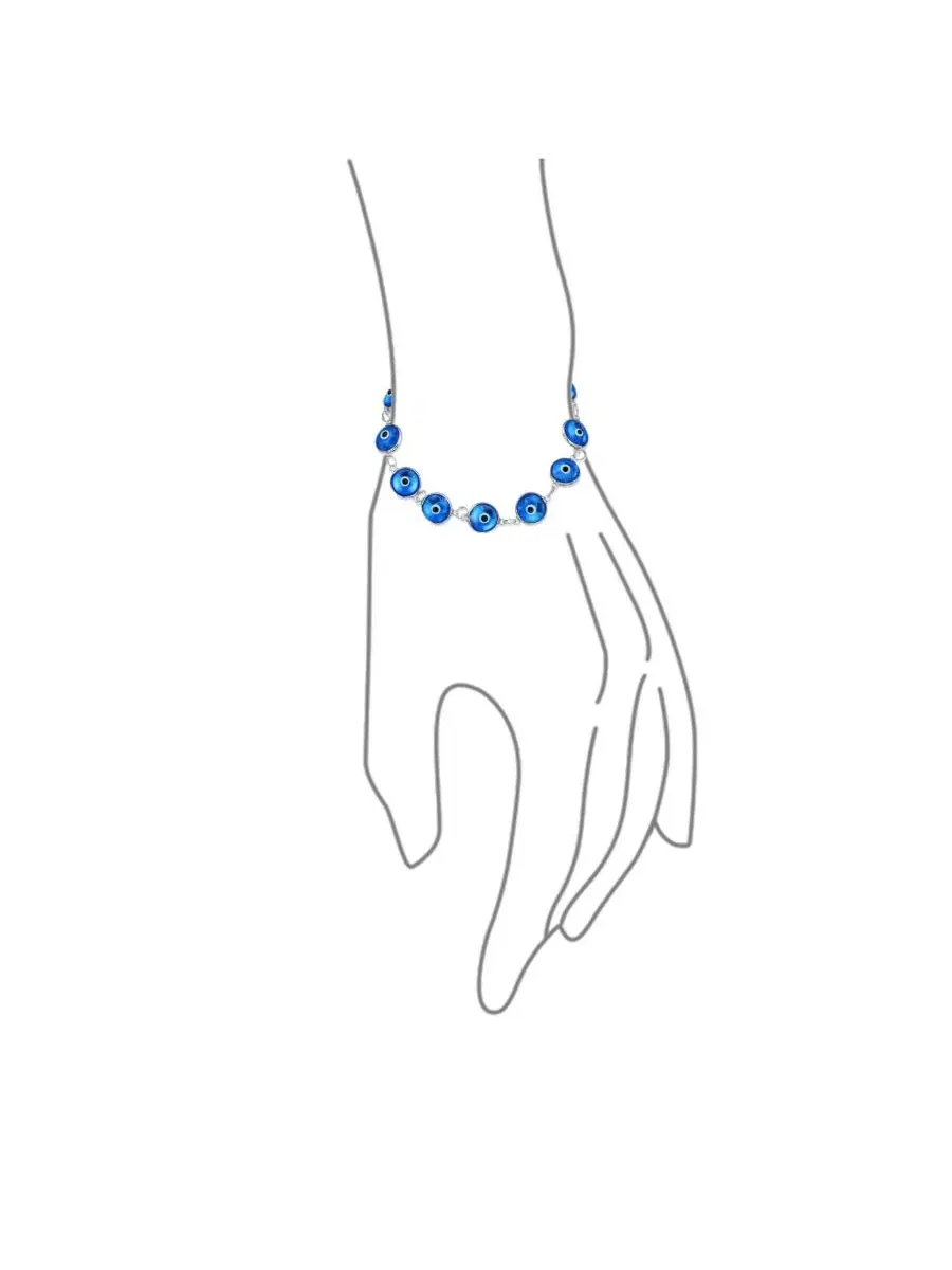 Амулет для духовной защиты от сглаза: браслет и серьги Bling Jewelry — изображение 5 из 5, оттенок светлый синий
