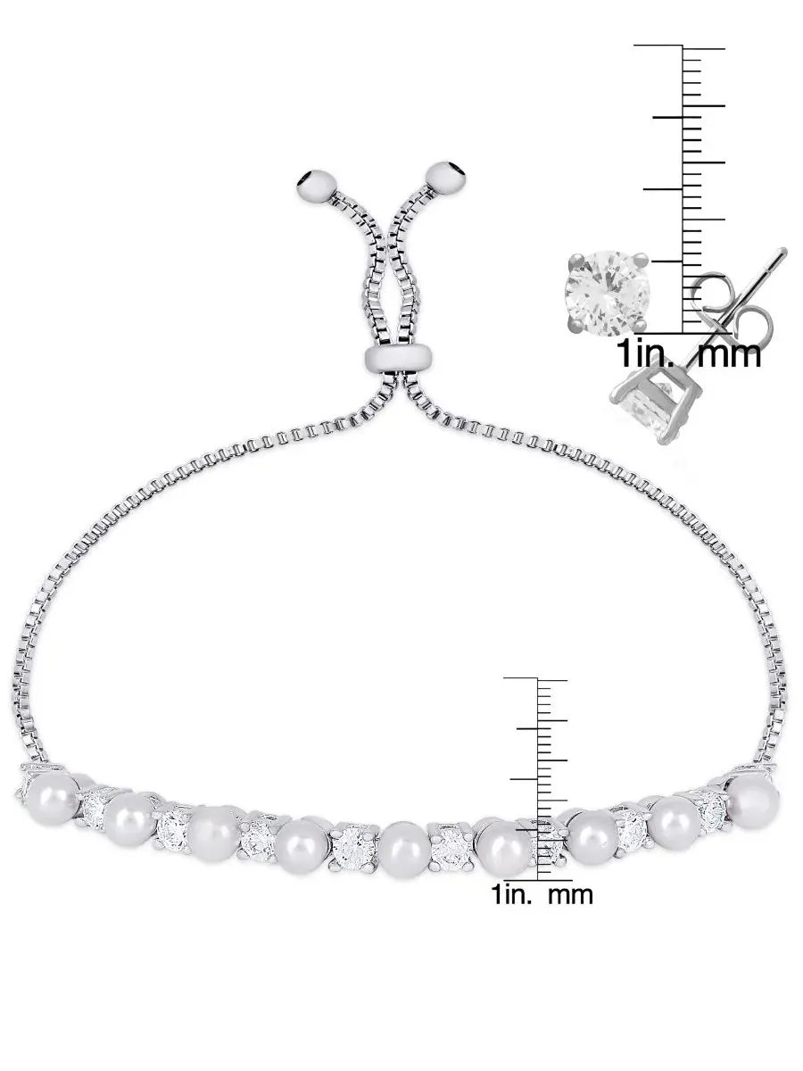 Комплект из браслета и серег с овальными цитринами и фианитами, модель Oval Simulated Gemstone and — изображение 2 из 4