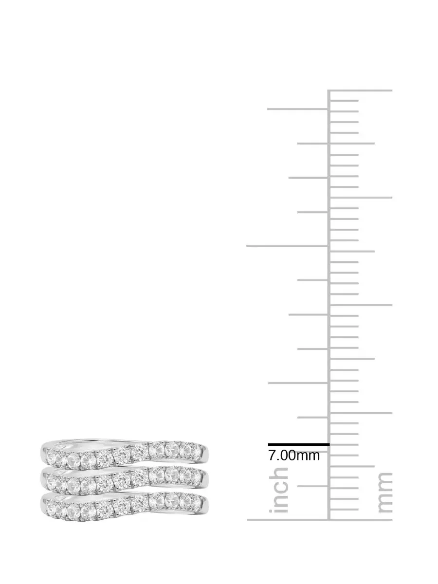 Кольцо-комплект из 3 шт. с бриллиантами лабораторного выращивания 1 ct. t.w. — изображение 5 из 6, оттенок белый золотистый