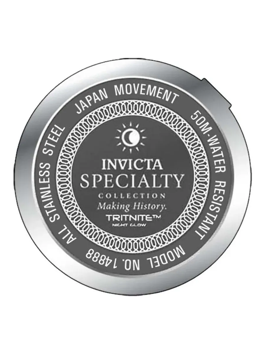 Мужские часы с хронографом Specialty, черный углеродный циферблат, 48 мм Invicta — изображение 2 из 3, оттенок золото