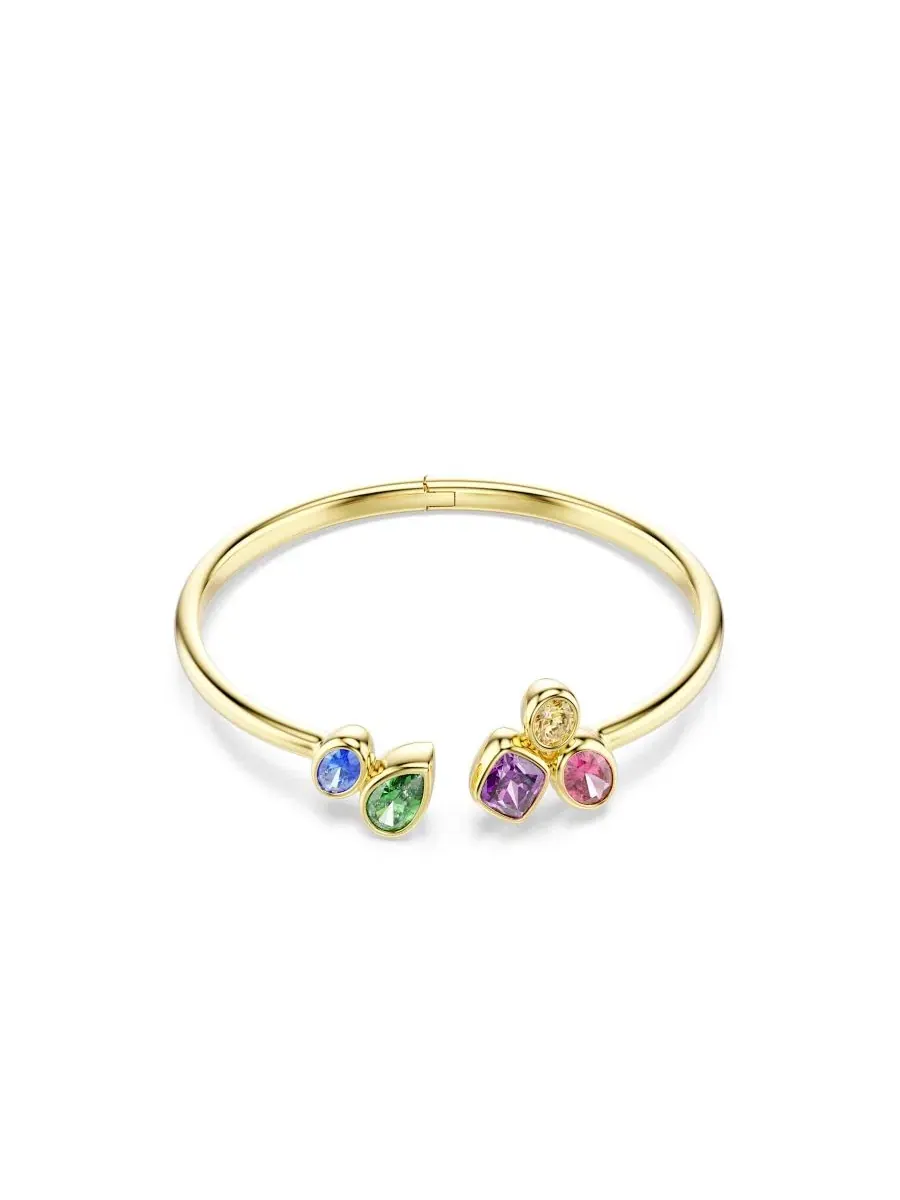 Браслет-манжета с кристаллами Gold-Tone Plated Multicolored Crystals Swarovski — изображение 1 из 6, оттенок мульти
