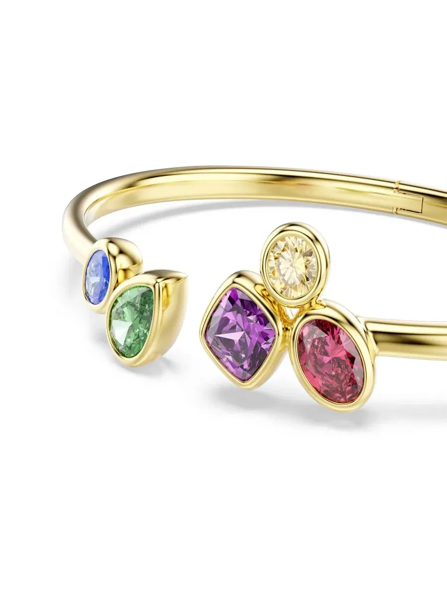 Браслет-манжета с кристаллами Gold-Tone Plated Multicolored Crystals Swarovski — изображение 2 из 6, оттенок мульти