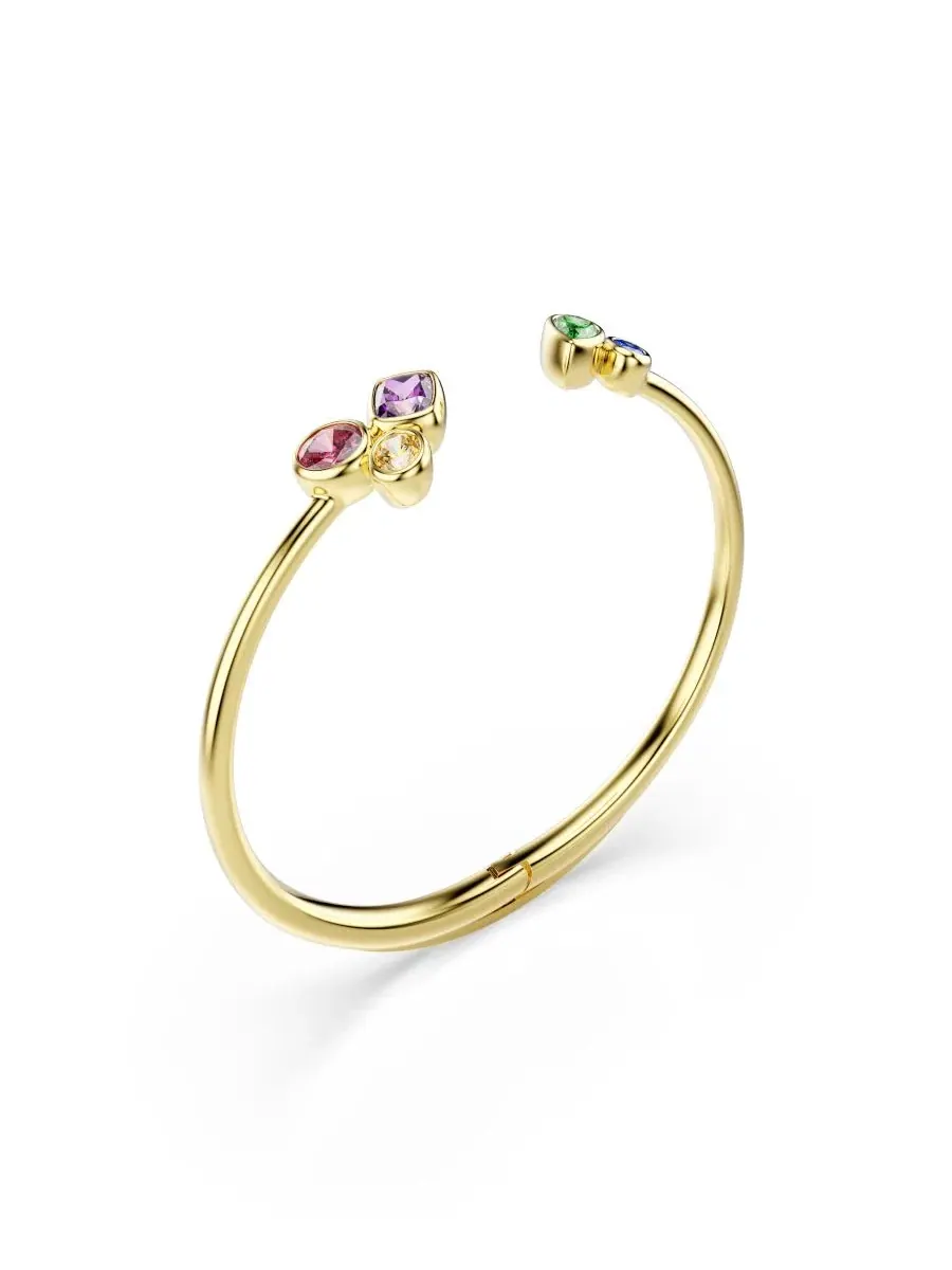 Браслет-манжета с кристаллами Gold-Tone Plated Multicolored Crystals Swarovski — изображение 3 из 6, оттенок мульти