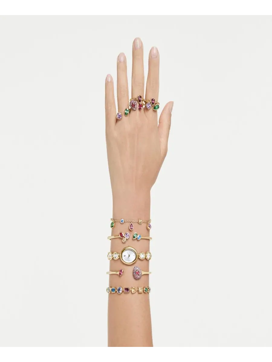 Браслет-манжета с кристаллами Gold-Tone Plated Multicolored Crystals Swarovski — изображение 6 из 6, оттенок мульти
