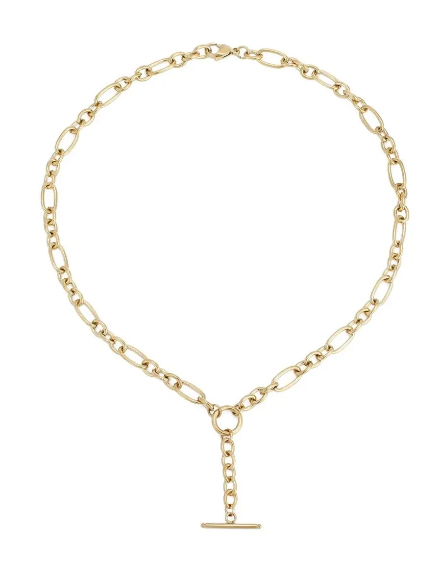Ожерелье Y-образное 18K с позолотой, смешанные звенья ADORNIA — изображение 2 из 5