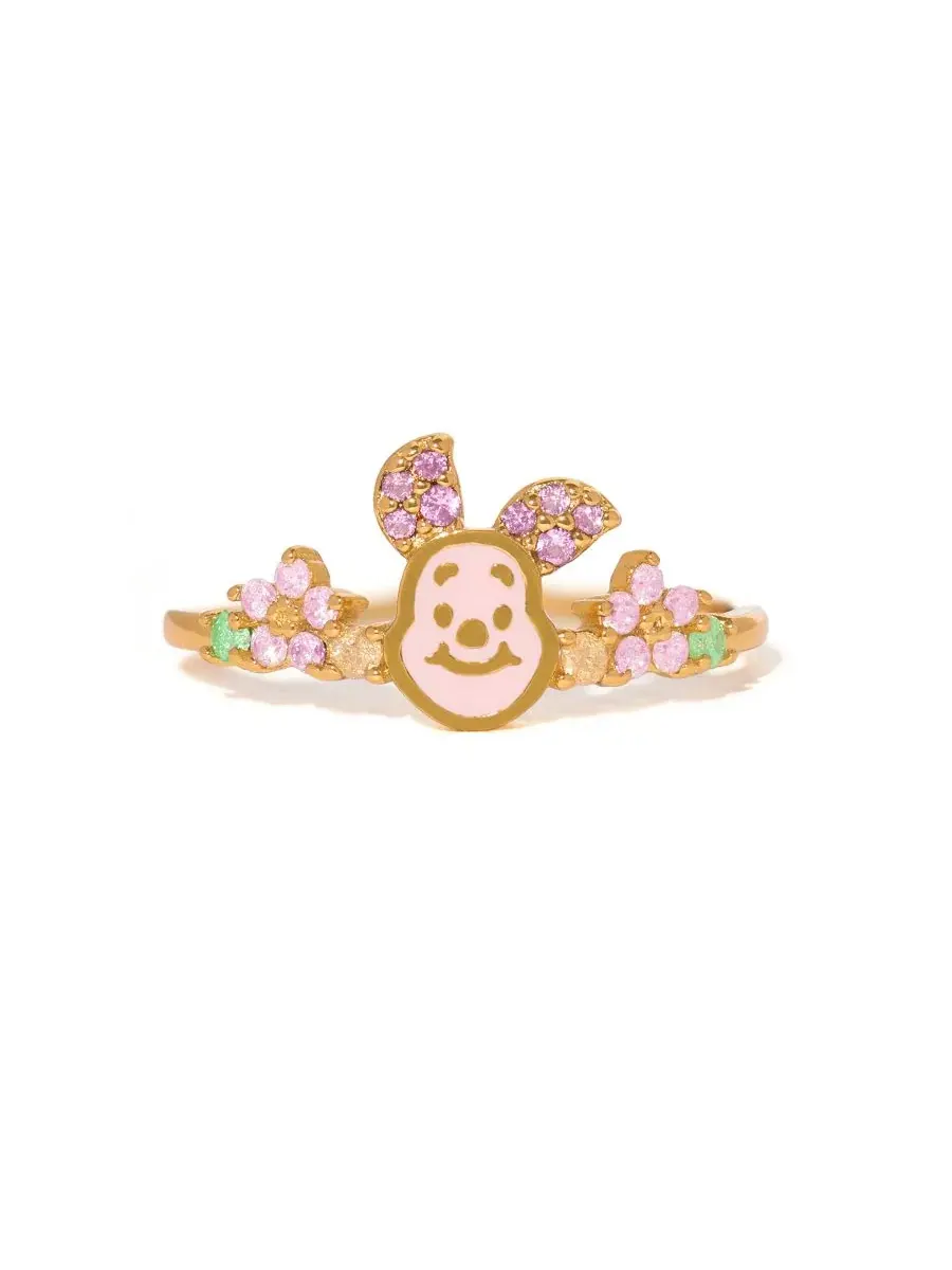 Кольцо с кристаллами и эмалью Disney Piglet Ring Girls Crew — золотистый