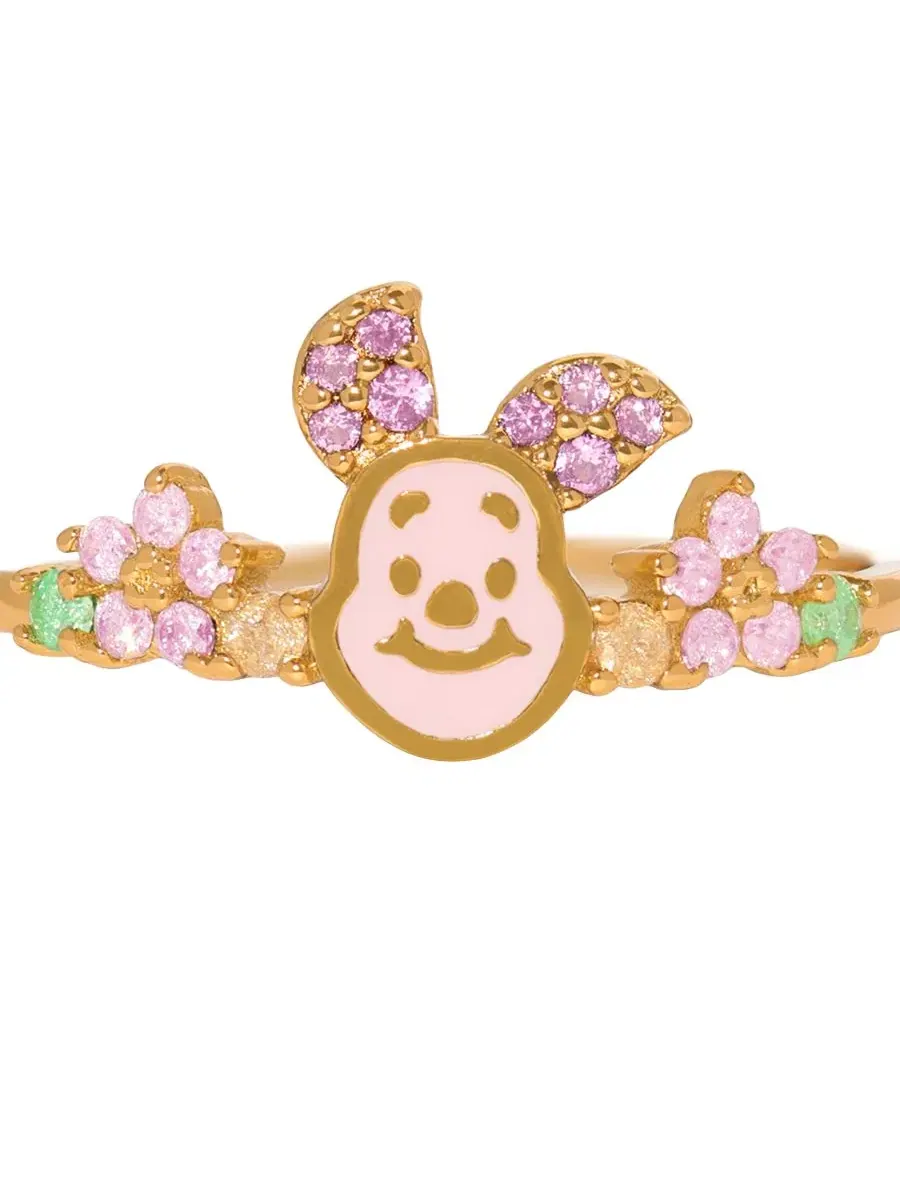 Кольцо с кристаллами и эмалью Disney Piglet Ring Girls Crew — изображение 2 из 3, оттенок золото