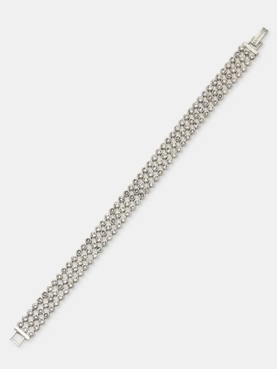 Браслет-эластичный с тремя рядами кристаллов Pavé Triple Row Flex Givenchy — изображение 2 из 4, оттенок белый