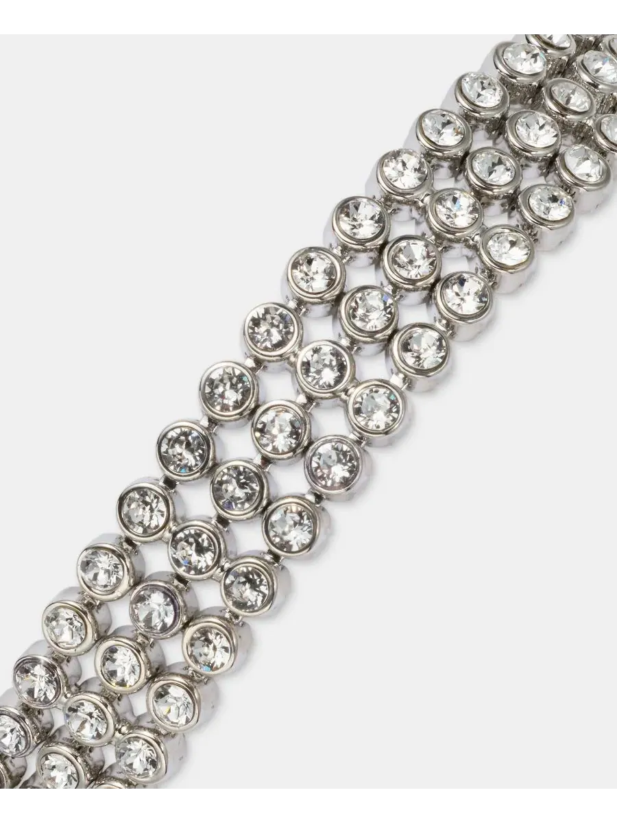 Браслет-эластичный с тремя рядами кристаллов Pavé Triple Row Flex Givenchy — изображение 3 из 4, оттенок белый