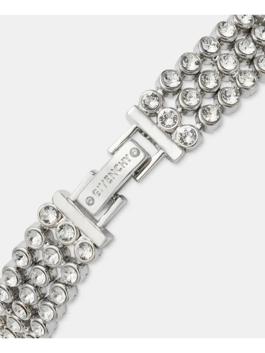 Браслет-эластичный с тремя рядами кристаллов Pavé Triple Row Flex Givenchy — изображение 4 из 4, оттенок белый