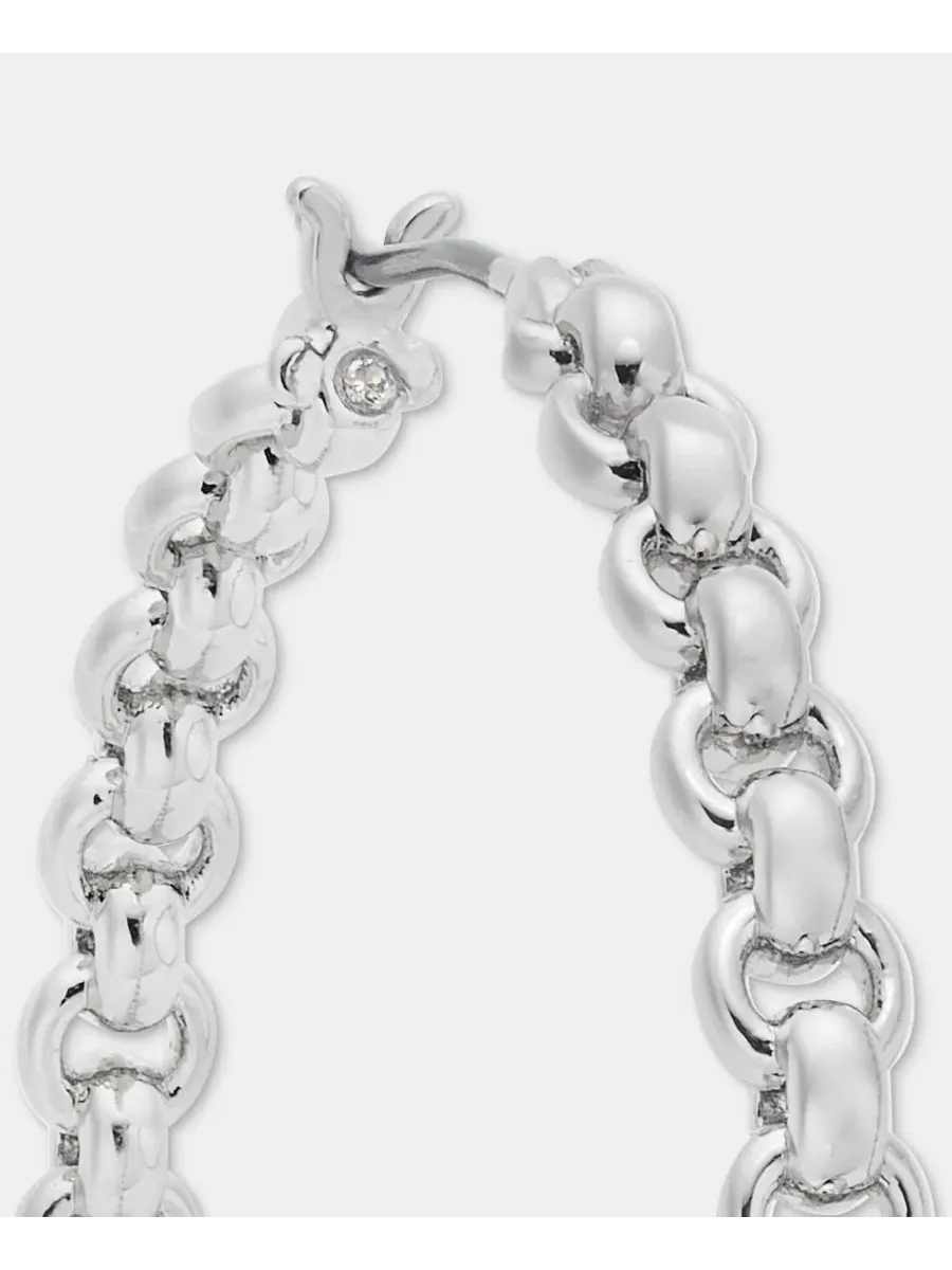 Серьги-кольца с цепочкой 40 мм Lauren Ralph Lauren — изображение 4 из 4, оттенок серебряный