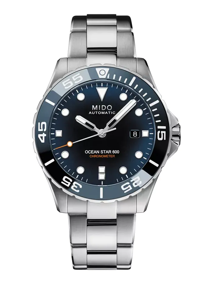 Мужские швейцарские автоматические часы Ocean Star 600 Chronometer на стальном браслете, 44 мм Mido — изображение 1 из 9