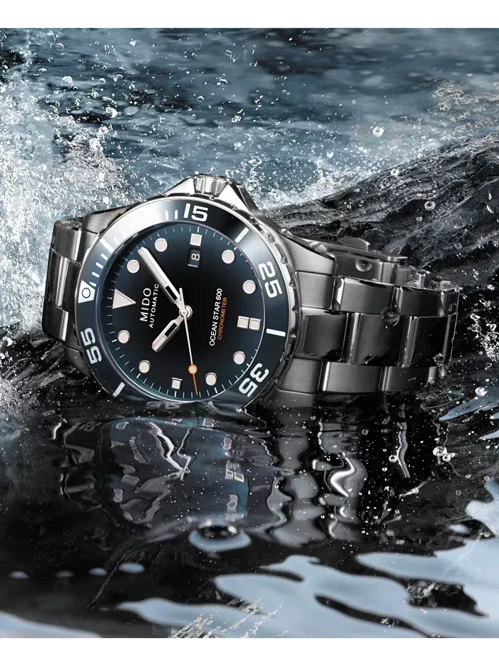Мужские швейцарские автоматические часы Ocean Star 600 Chronometer на стальном браслете, 44 мм Mido — изображение 6 из 9