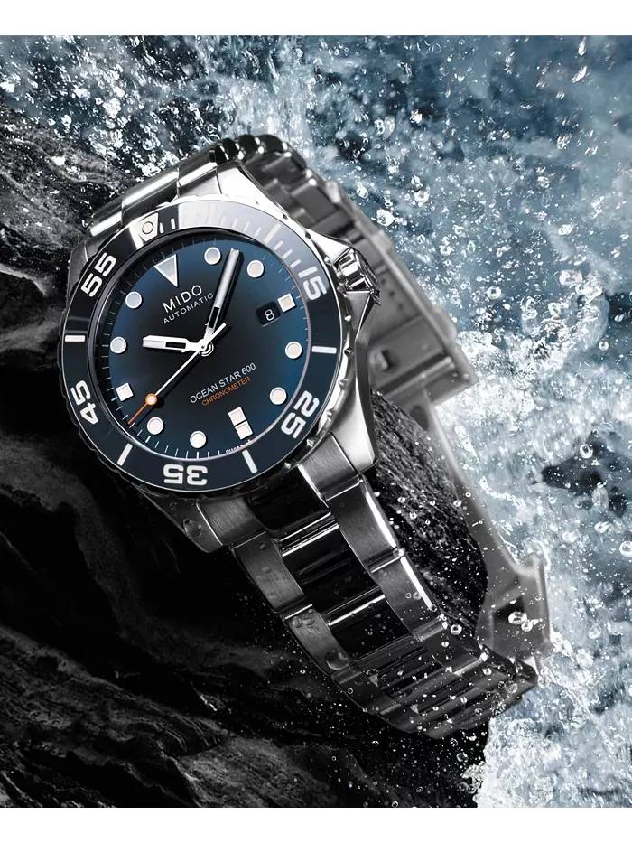 Мужские швейцарские автоматические часы Ocean Star 600 Chronometer на стальном браслете, 44 мм Mido — изображение 7 из 9