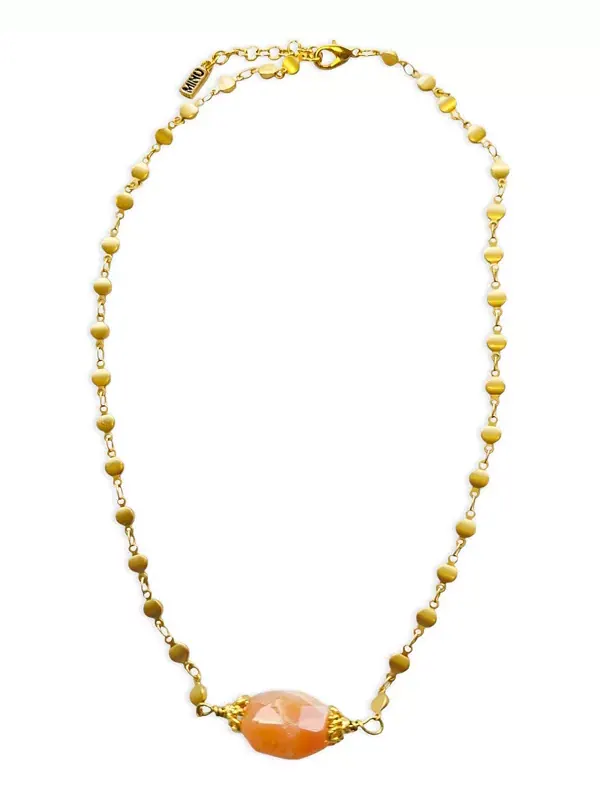 Ожерелье с драгоценными камнями, 16 дюймов + удлинитель 2 дюйма Minu Jewels — оранжевый