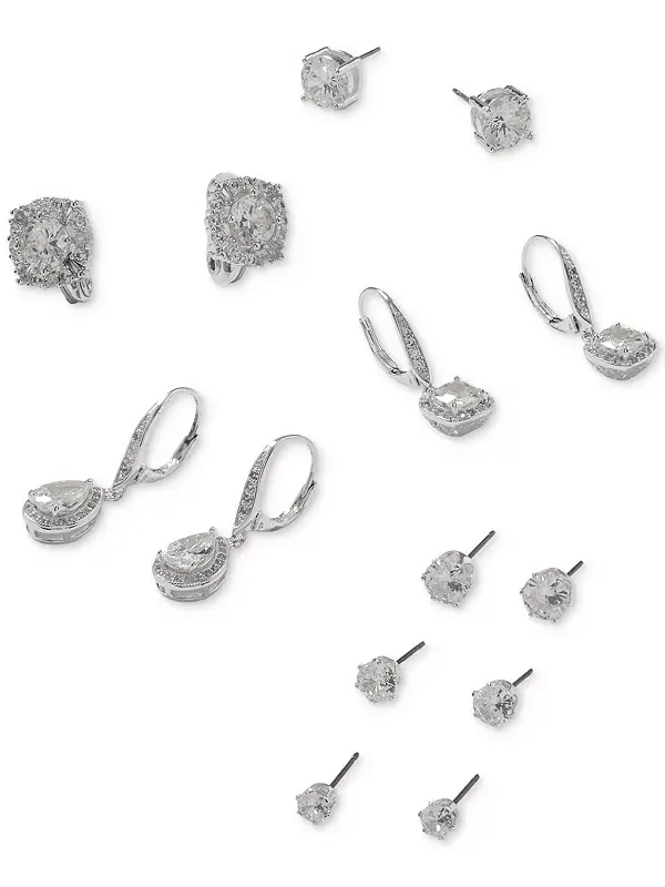 Серьги-Капли с кристаллами паве Anne Klein — изображение 3 из 3, оттенок серебряный