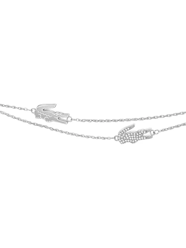 Браслет-Цепочка с подвеской в виде крокодила Lacoste — изображение 2 из 4, оттенок серебряный
