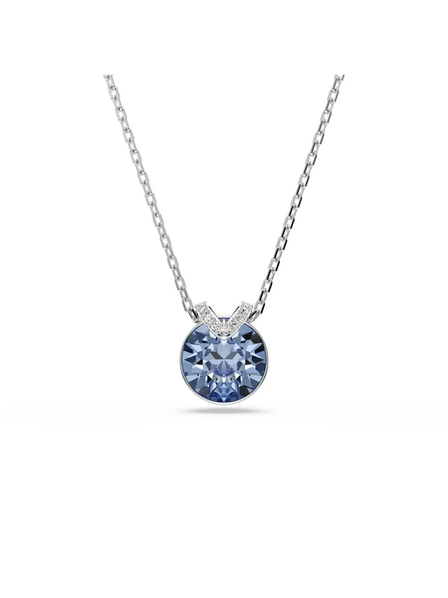 Колье Bella с металлическим V-образным кулоном Swarovski — изображение 1 из 6, оттенок синий