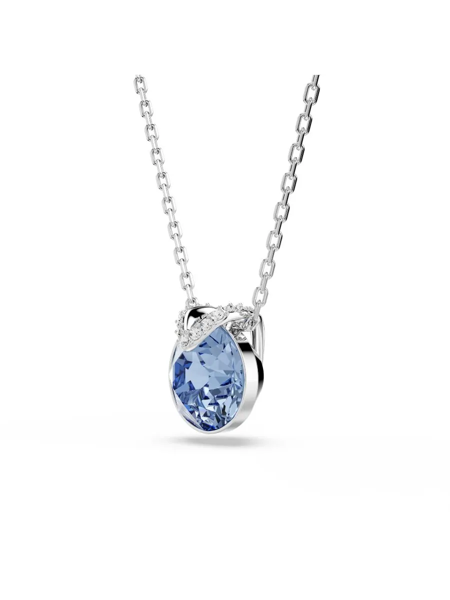 Колье Bella с металлическим V-образным кулоном Swarovski — изображение 2 из 6, оттенок синий
