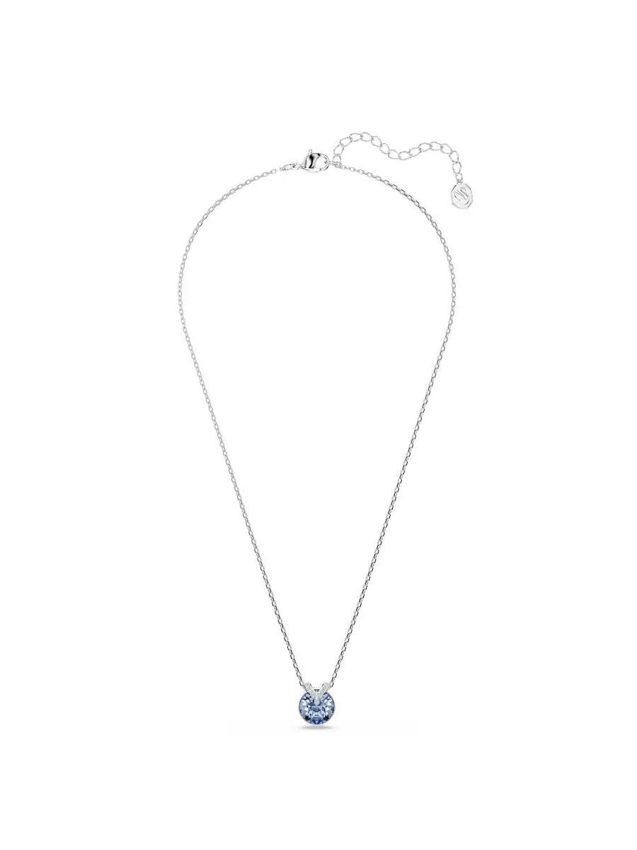 Колье Bella с металлическим V-образным кулоном Swarovski — изображение 3 из 6, оттенок синий
