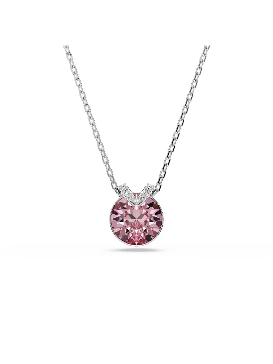 Колье Bella с металлическим V-образным кулоном Swarovski — изображение 1 из 7, оттенок розовый