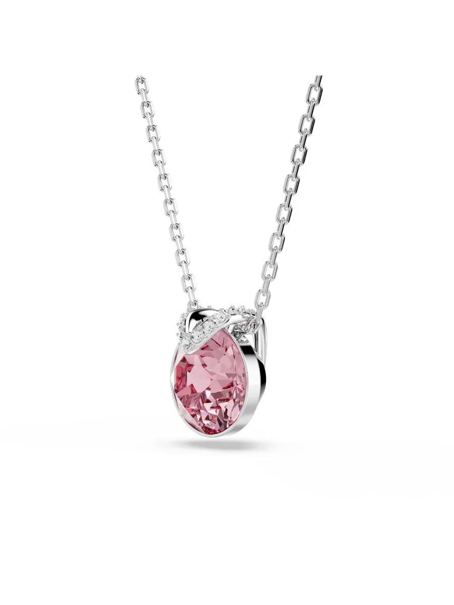 Колье Bella с металлическим V-образным кулоном Swarovski — изображение 2 из 7, оттенок розовый