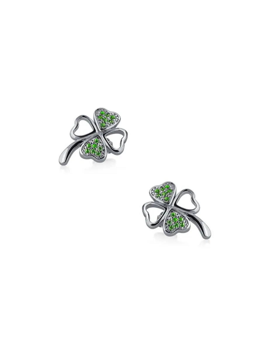 Серьги-гвоздики Luck of the Irish с фианитами: кельтский клевер в виде трилистника Bling Jewelry — изображение 3 из 3